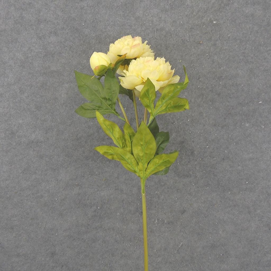 28.5&quot; PEONY STEM X2 LIGHT YELLOW