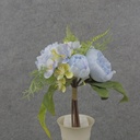 11" PEONY/HYDRANGEA BOUQUET X6 PALE BLUE