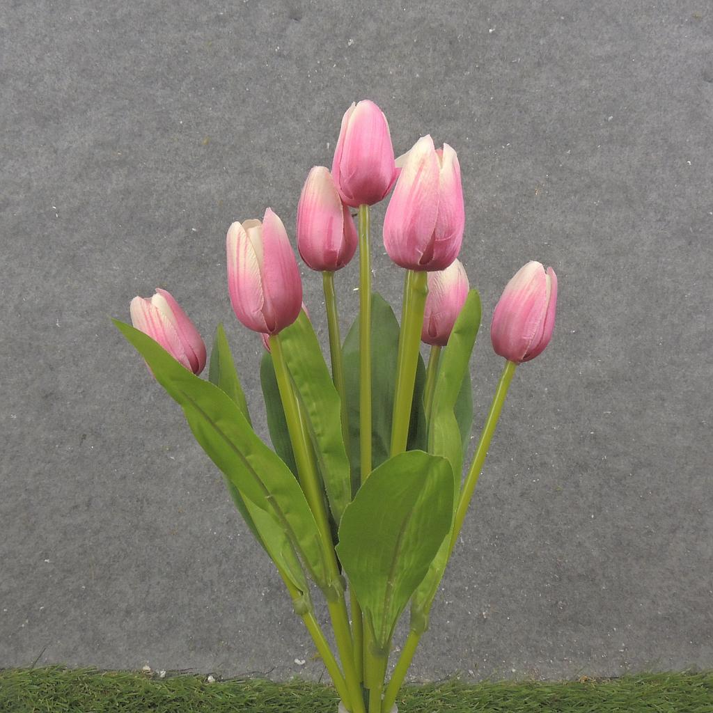 16" TULIP BUSH X9 PINK