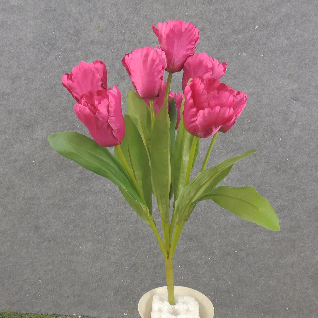 [SB2376-FUS] 17" PARROT TULIP BUSH X9 FUCHSIA