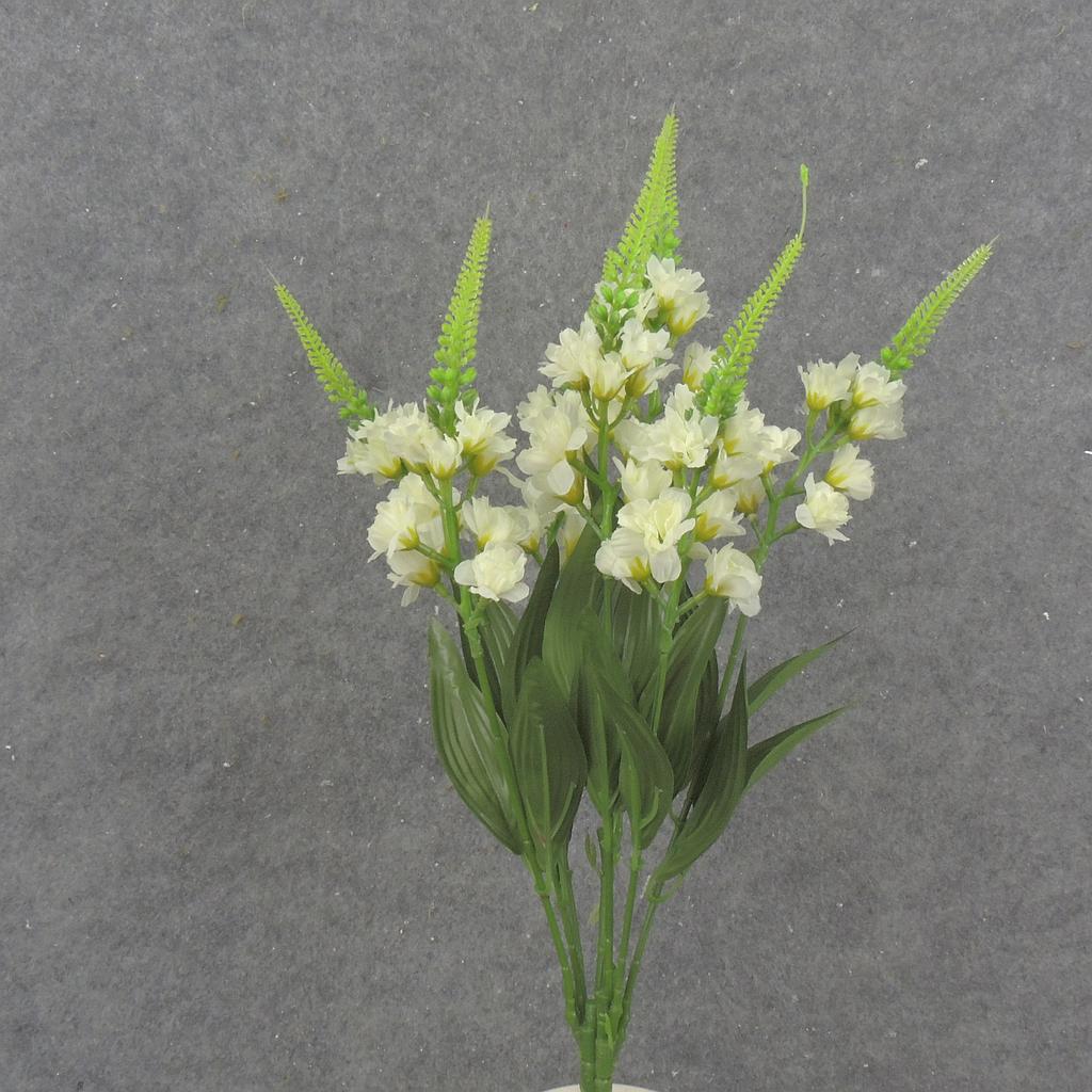 20" SPIKE FLOWER BUSH X7 CREAM