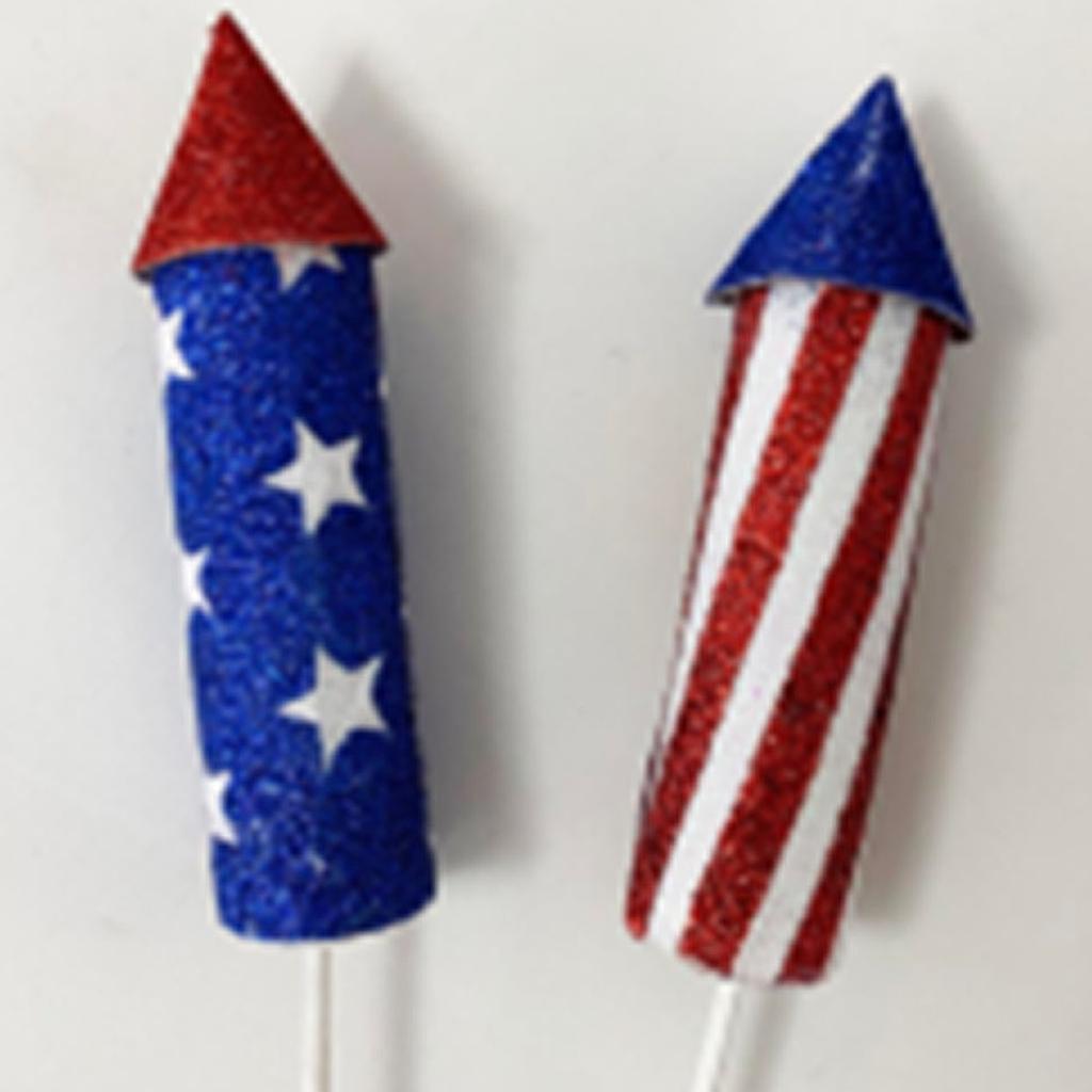 5" AMERICANA ROCKETS ON 10" PICK 2-ASST (6/BAG)