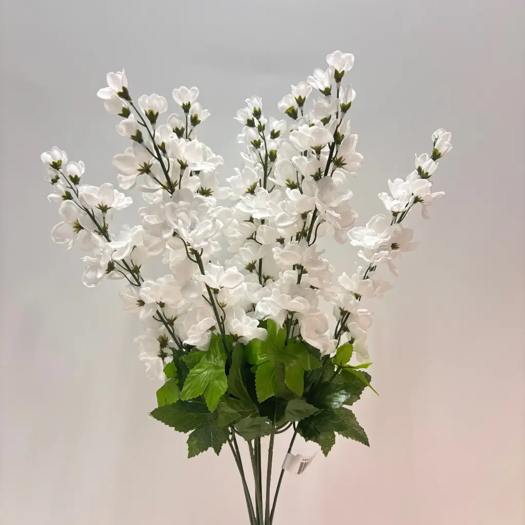 [SB5078-WHT] 25" DELPHINUM BUSH X9 WHITE