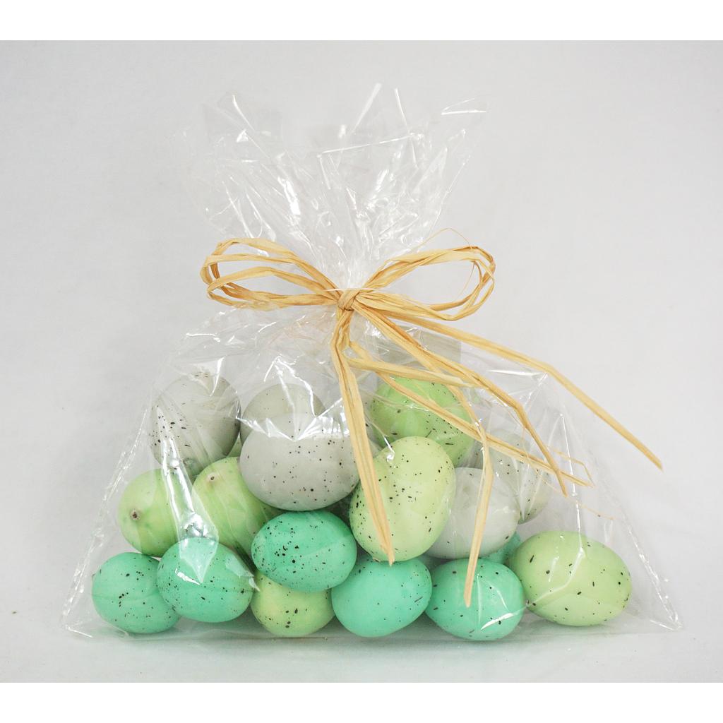 ASSORTED EGGS IN BAG CREAM/GREEN/TEAL MIX