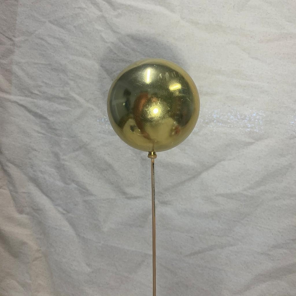 [XB1011-GLD] 4" ORNAMENT BALL ON 18" PICK GOLD