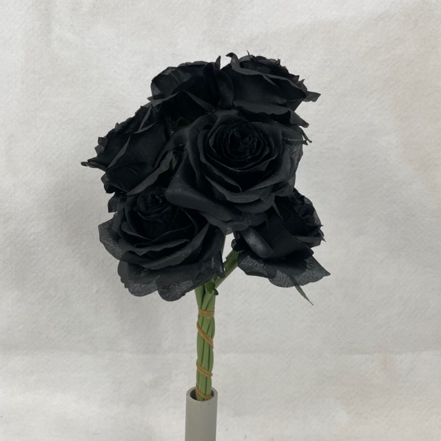[SE1095-BLK] OPEN ROSE BUNDLE X6 BLACK