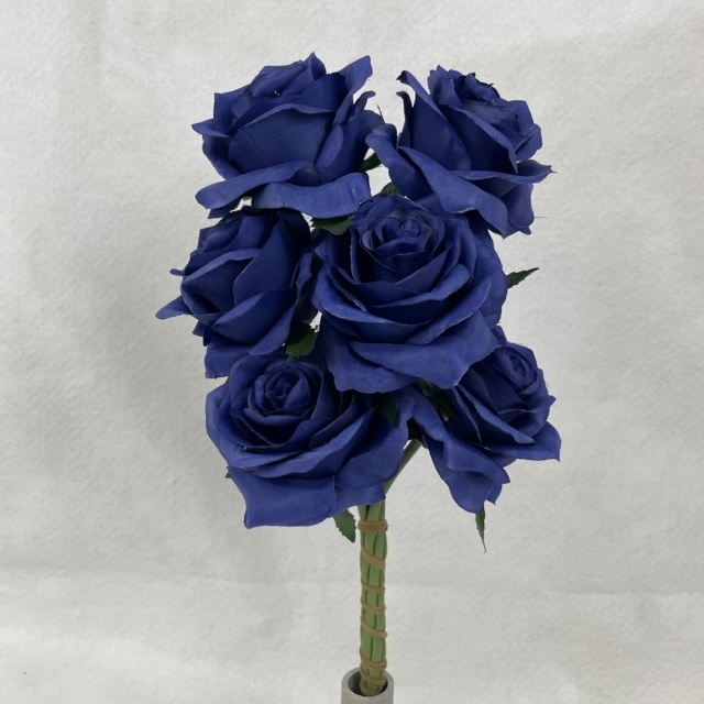 [SE1095-NAV] OPEN ROSE BUNDLE X6 NAVY BLUE
