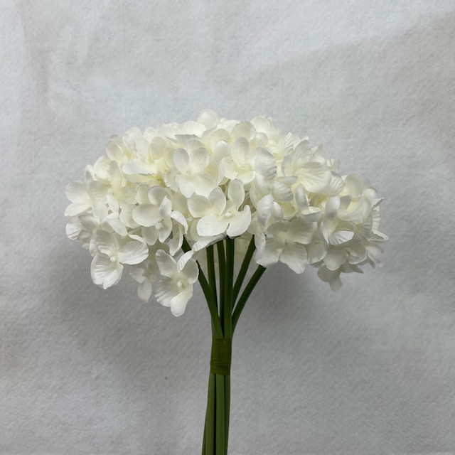 [SE1094-WHT] 11" HYDRANGEA BUNDLE X6 WHITE