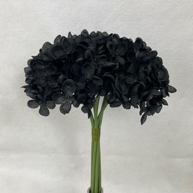 [SE1094-BLK] 11" HYDRANGEA BUNDLE X6 BLACK