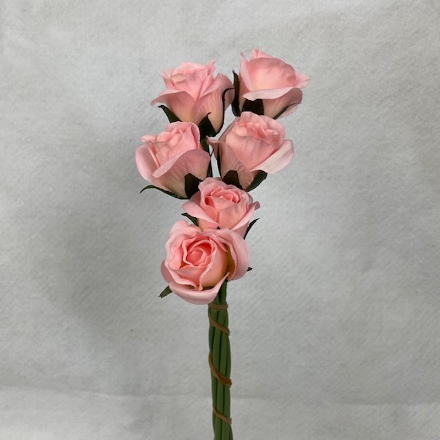 [SE1096-PNK] ROSE BUD BUNDLE X6 PINK