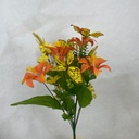 18" LILY/BUTTERFLY MIXED BUSH X12 ORANGE/YELLOW
