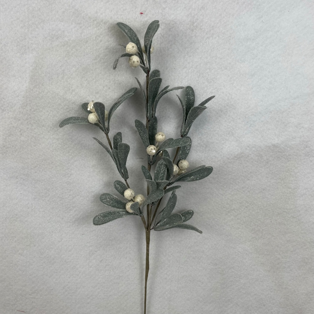 16.5" FROSTED MISTLETOE SPRAY