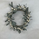 5.5" FROSTED MISTLETOE CANDLE RING