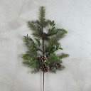 32" PINE AND LEAF SPRAY W/ BLUE BERRIES AND CONES