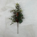 18" SPRAY W/ GLITTER PINE EUCALYPTUS AND RED BERRY 
