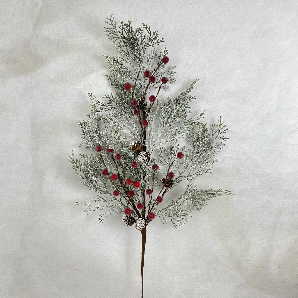 32&quot; PINE SPRAY W/ SNOW AND RED BERRIES