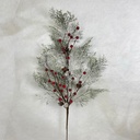 32" PINE SPRAY W/ SNOW AND RED BERRIES