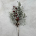 20" PINE SPRAY W/ SNOW AND RED BERRIES
