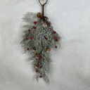 20" PINE HANGER W/ SNOW AND RED BERRIES