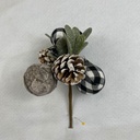 8" BIRCH BALL  AND MISTLETOE PICK
