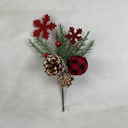 10" BUFFALO PLAID AND SNOWFLAKE PICK