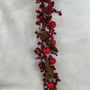 5' BERRY GARLAND W/PINE CONES &amp; BELLS