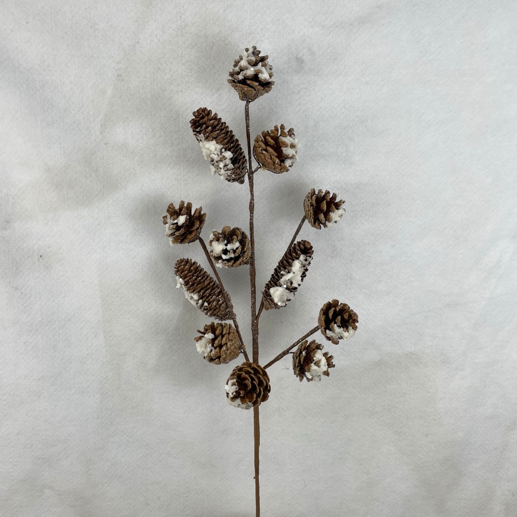 27&quot; SNOWY PINECONE SPRAY X4