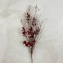 28" TWIG & RED BERRY BUSH W/ SNOW