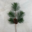 25" LONG NEEDLE PINE SPRAY X5 W/ CONES ICE