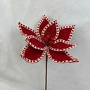 14&quot; POINSETTIA PICK W/BELLS FROSTED