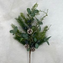 27&quot; MIXED PINE &amp; LEAF SPRAY W/BLUE BERRIES