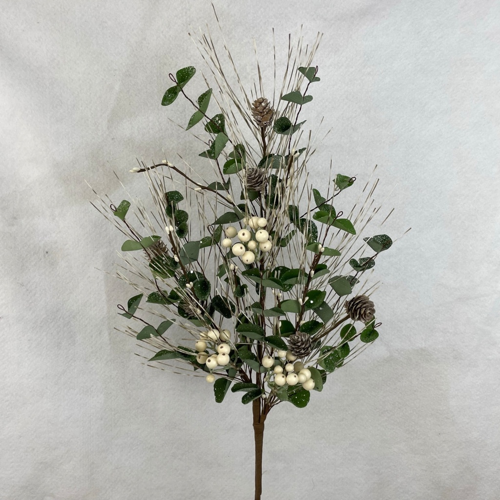 [XA2068] 28" EUCALYPTUS & WHITE BERRY SPRAY