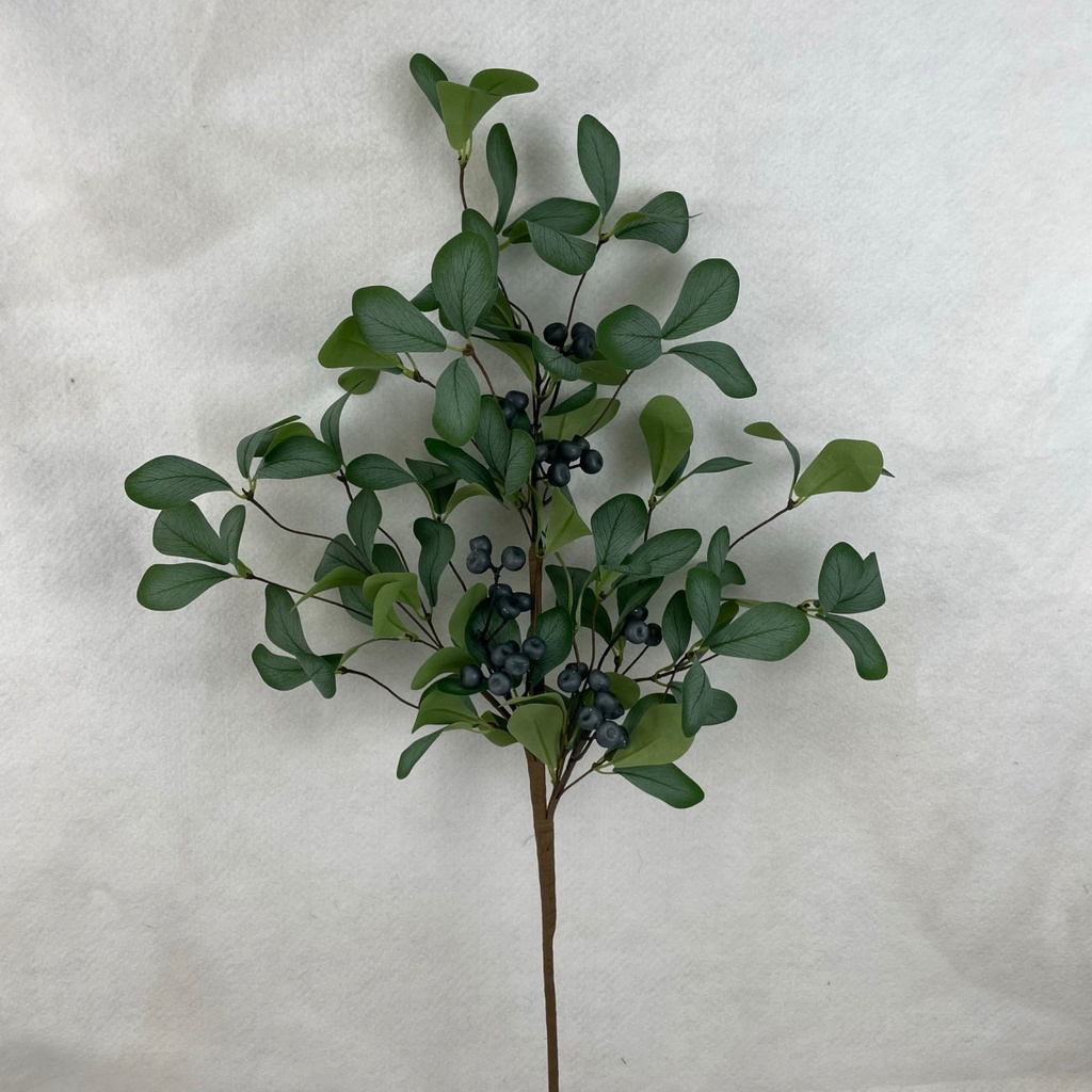 [XA2073] 27" LEAF SPRAY W/ BLUE BERRIES
