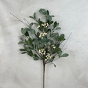 28" FROSTED LEAF BUSH W/ WHITE BERRIES