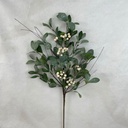 28&quot; FROSTED LEAF BUSH W/ WHITE BERRIES