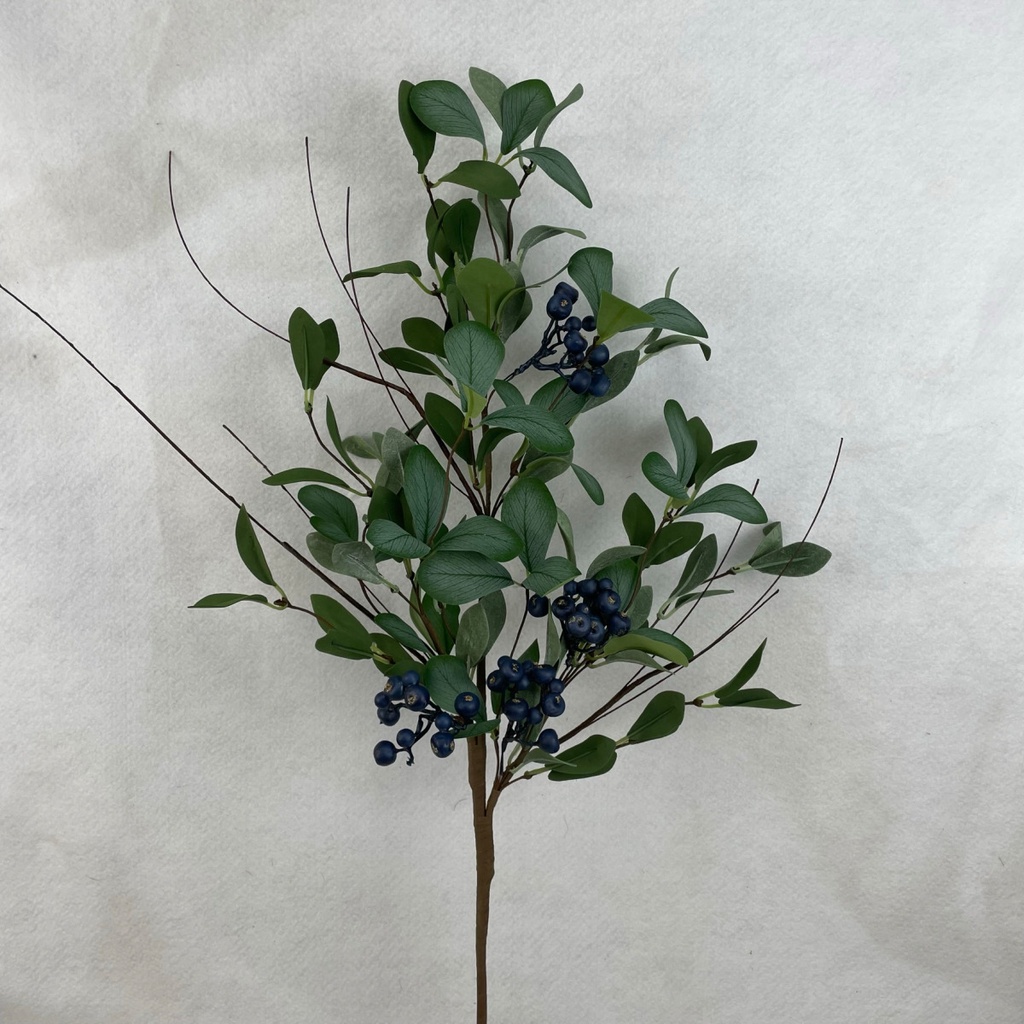 28" LEAF BUSH W/BLUE BERRIES