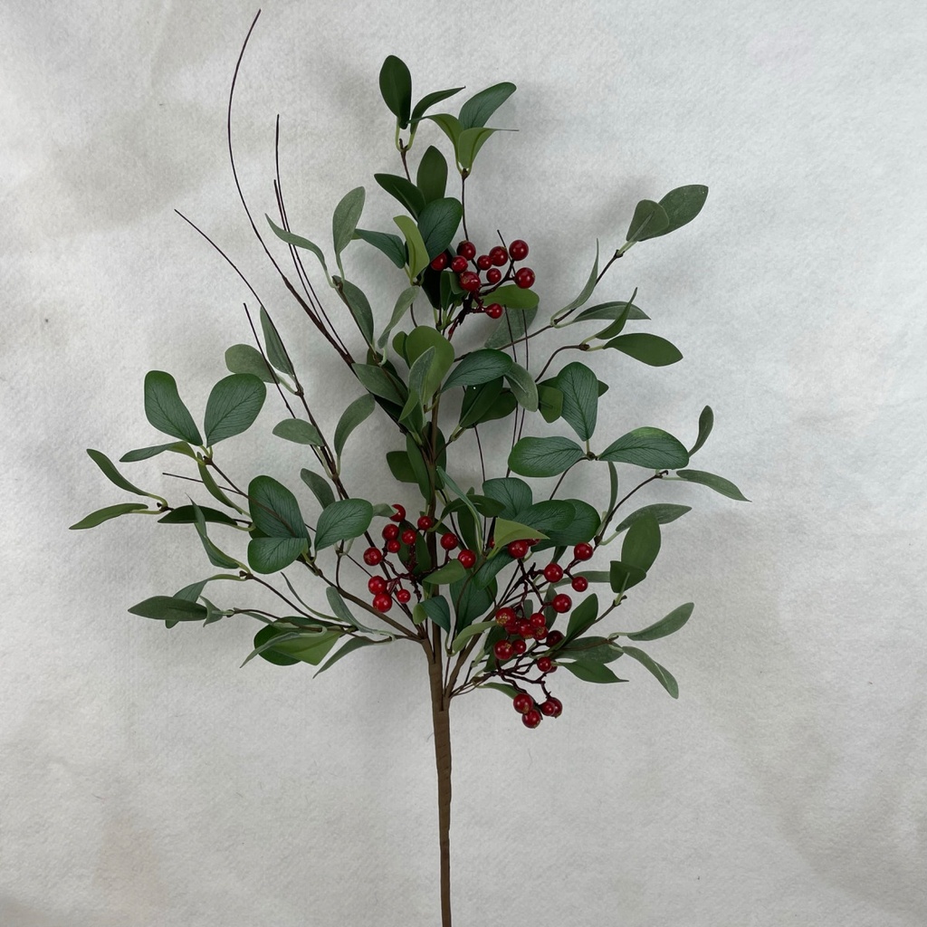 28" LEAF BUSH W/RED BERRIES