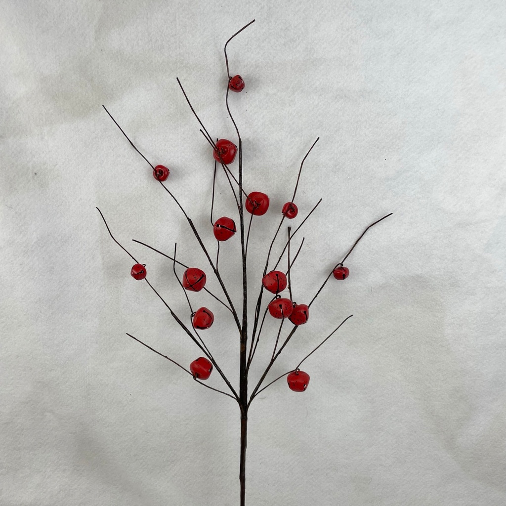 [XA2078-RED] 30" JINGLEBELL TWIG SPRAY RED