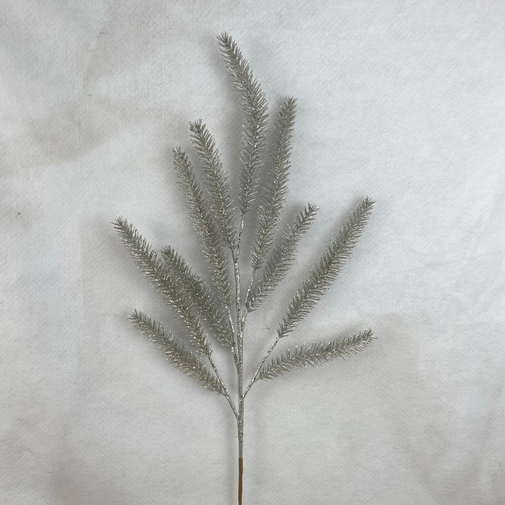 32" GLITTER FOXTAIL FERN SPRAY PLATINUM