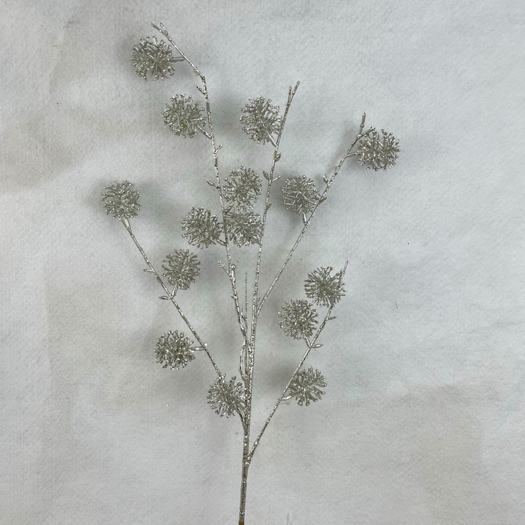 [XA2088-PTN] 33" GLITTER THISTLE SPRAY X5 PLATINUM
