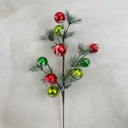 26" ORANMENT & PINE SPRAY SNOWY