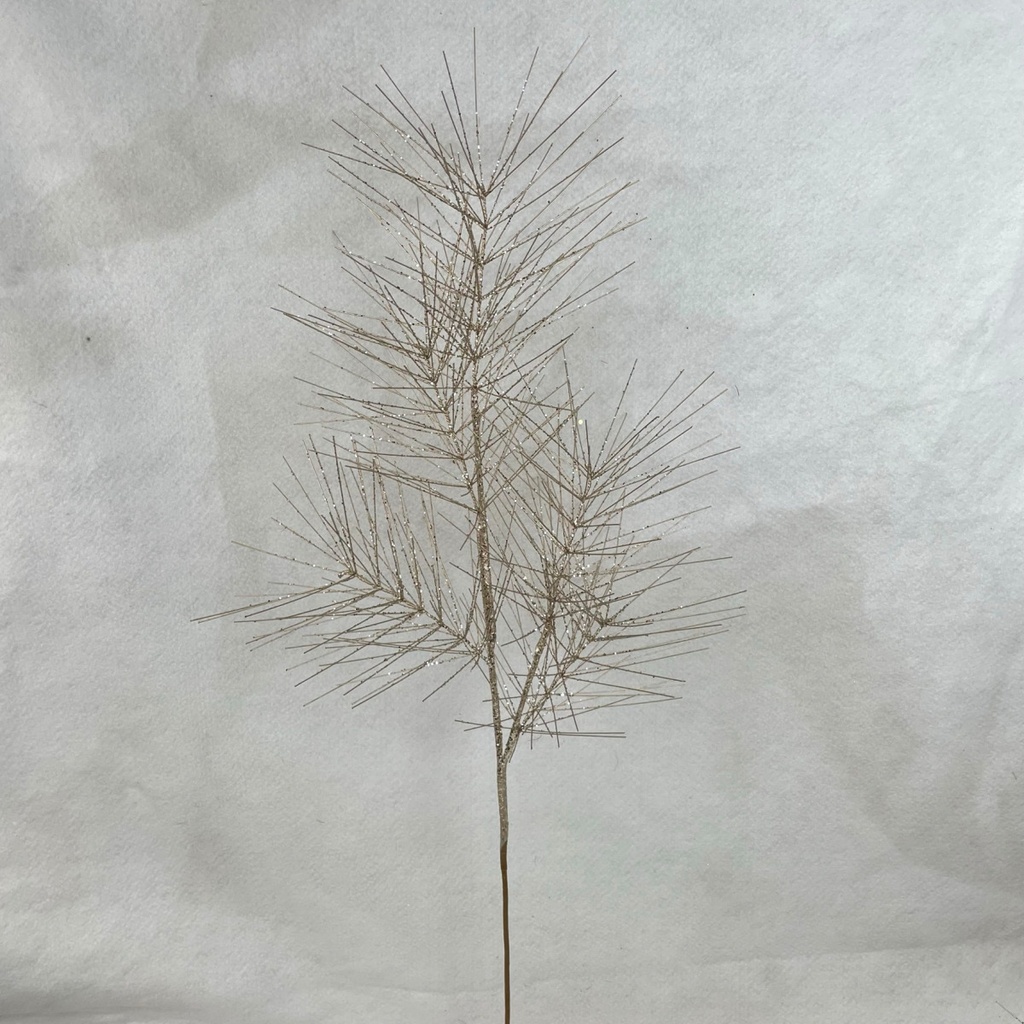 [XA2090-CHA] 28" LONG NEEDLE GLITTER PINE SPRAY CHAMPAGNE