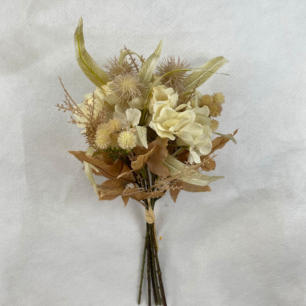 18" HYDRANGEA & MIXED FOLAIGE BUNDLE CREAM