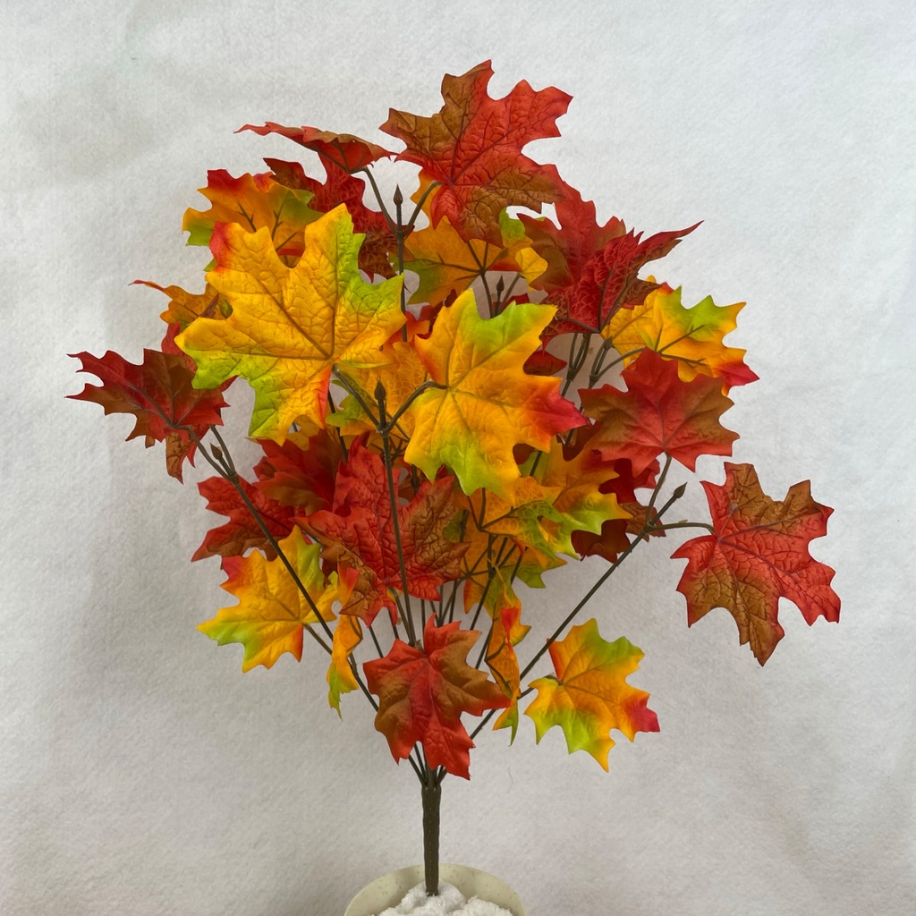 18&quot; MAPLE LEAF BUSH X11 RED/YELLOW/GREEN