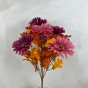 17&quot; DAISY &amp; OAKLEAF BUSH X10 PINK/PURPLE