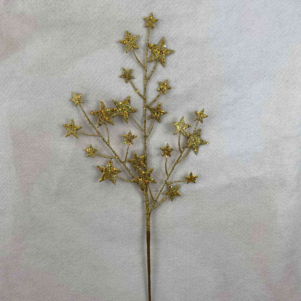 22" GLITTERED STAR SPRAY GOLD