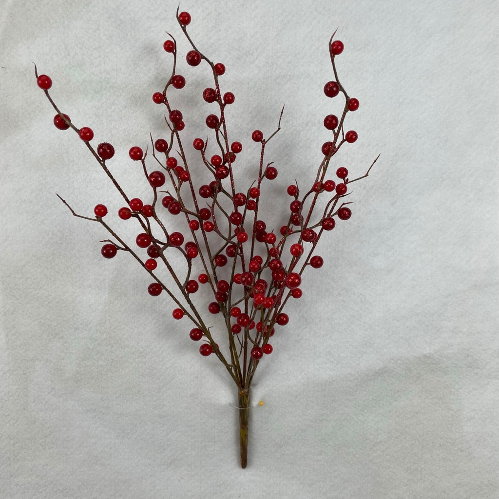 16" BERRY SPRAY X7 W/ GLITTER RED