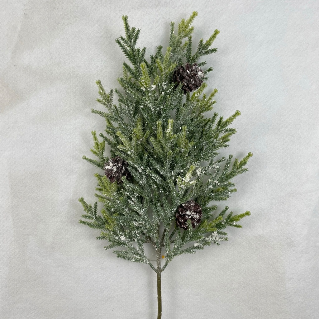 26" SNOWY CEDAR SPRAY W/ CONES