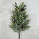 26" SNOWY CEDAR SPRAY W/ CONES