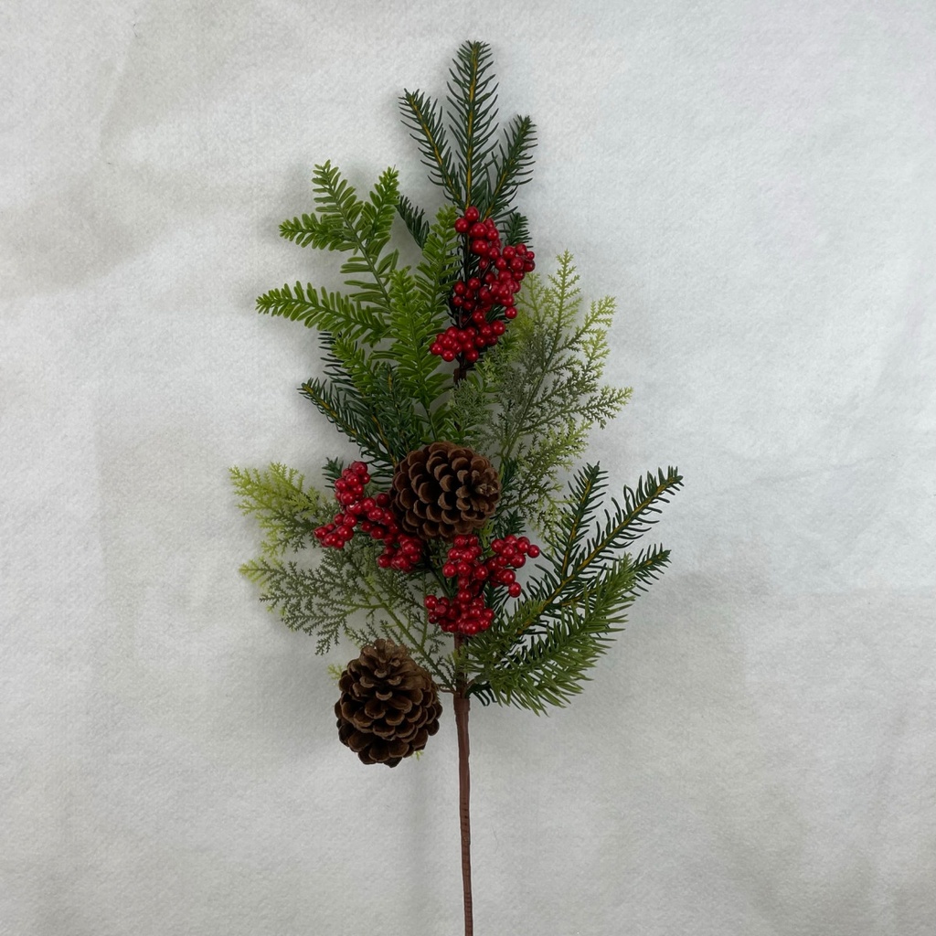 [XB2336] 34" PINE SPRAY W/ BERRIES AND CONES